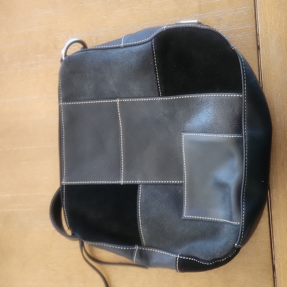 FRANCO SARTO LEATHER AND SUEDE SHOULDER BAG - Picture 1 of 8